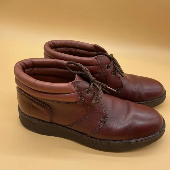 Vtg Wright Walker men's urban hikers  Size 10.5 N Made in USA Red Leather Vibram