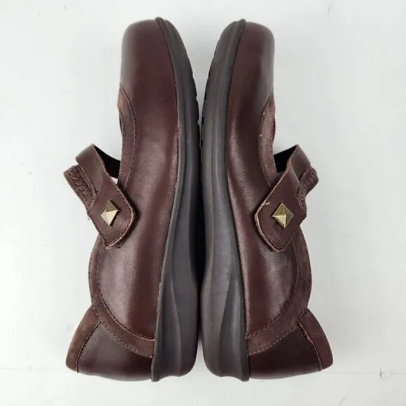 Walking Cradles The Clover Mary Jane Shoes Womens 8 Brown Nubuck Leather Comfort