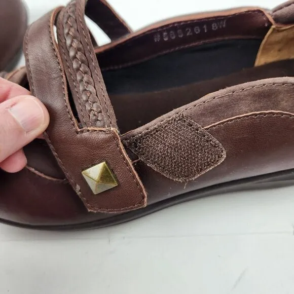 Walking Cradles The Clover Mary Jane Shoes Womens 8 Brown Nubuck Leather Comfort