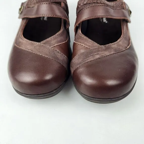 Walking Cradles The Clover Mary Jane Shoes Womens 8 Brown Nubuck Leather Comfort