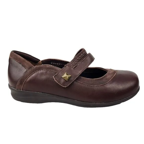 Walking Cradles The Clover Mary Jane Shoes Womens 8 Brown Nubuck Leather Comfort