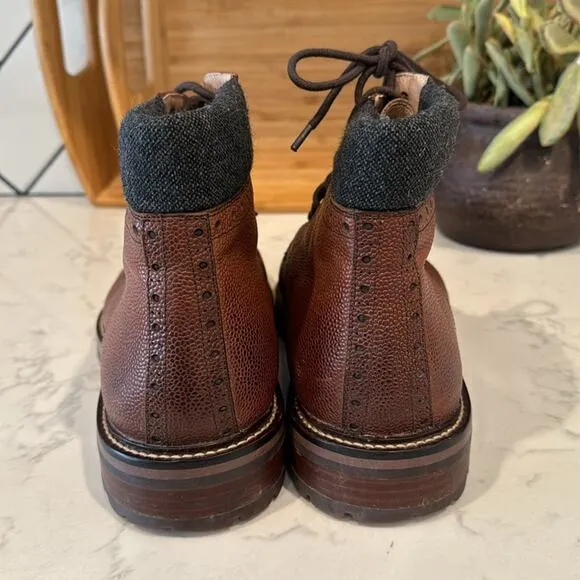 Warfield &amp; Grand Darren cap toe lace up boots rugged academia leather size 11