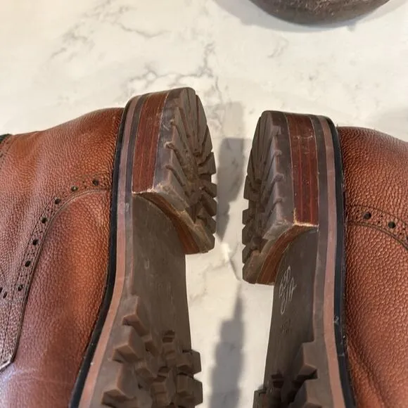 Warfield &amp; Grand Darren cap toe lace up boots rugged academia leather size 11