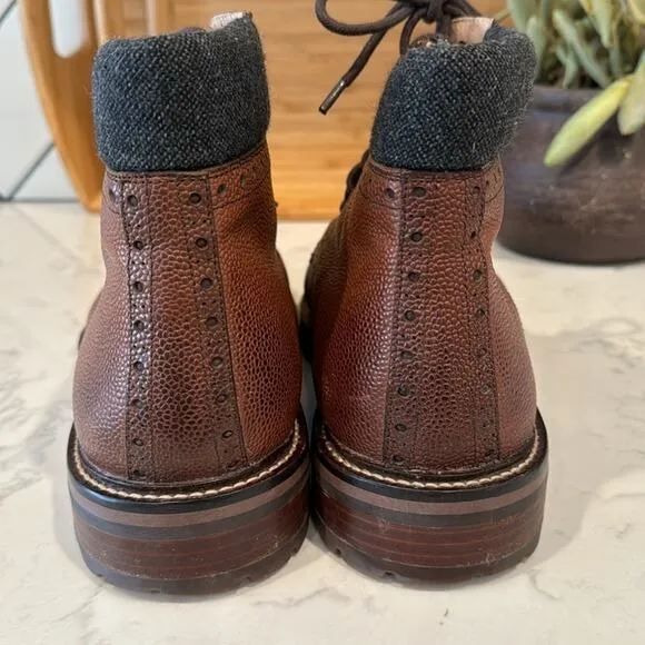 Warfield &amp; Grand Darren cap toe lace up boots rugged academia leather size 11