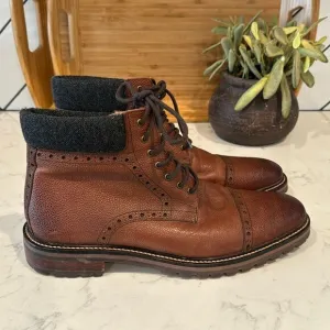Warfield &amp; Grand Darren cap toe lace up boots rugged academia leather size 11