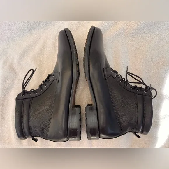 Warfield &amp; Grand Men's Black Lace-up Boots leather size 12 petrol 93840 shoes