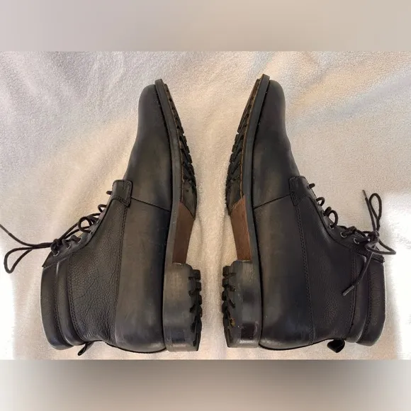 Warfield &amp; Grand Men's Black Lace-up Boots leather size 12 petrol 93840 shoes