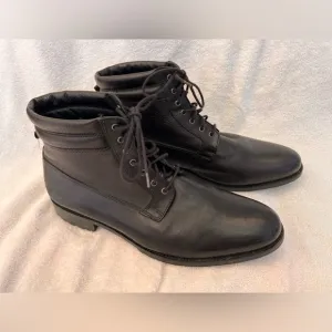 Warfield &amp; Grand Men's Black Lace-up Boots leather size 12 petrol 93840 shoes