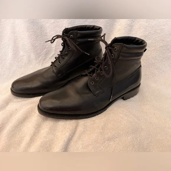 Warfield &amp; Grand Men's Black Lace-up Boots leather size 12 petrol 93840 shoes