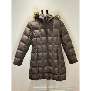 Weatherproof Women's Medium Puffer Long Coat with Fur Trim Hood