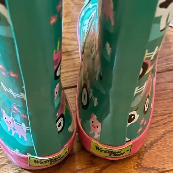 Western Chief Farm Fun Aqua US 2 rain boots