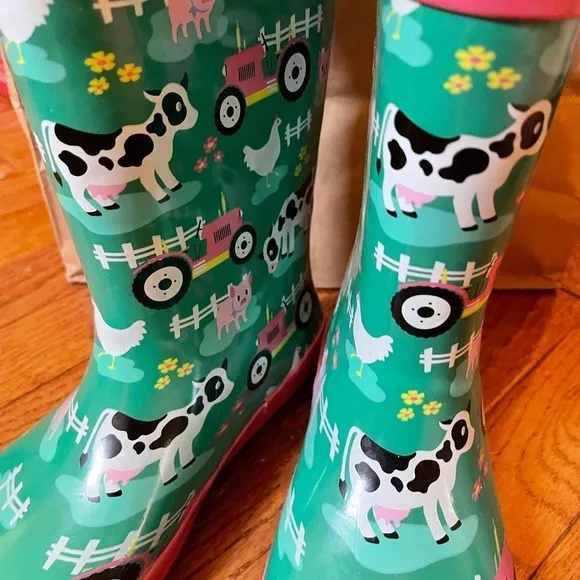 Western Chief Farm Fun Aqua US 2 rain boots