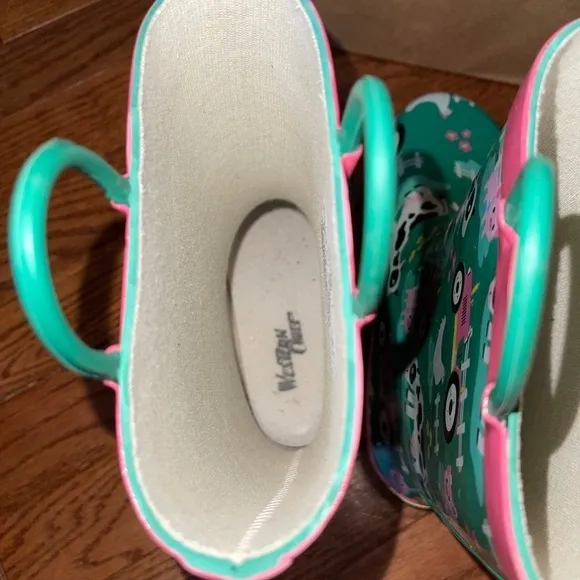 Western Chief Farm Fun Aqua US 2 rain boots