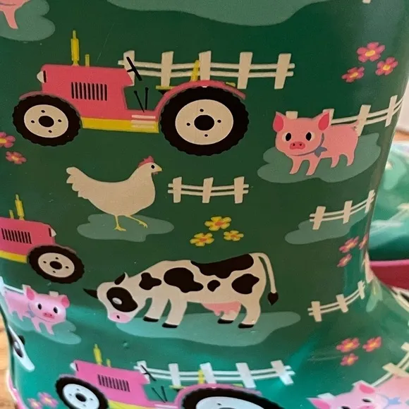 Western Chief Farm Fun Aqua US 2 rain boots