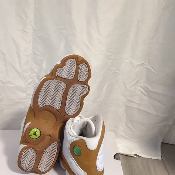 White and Tan High-Top Sneakers
