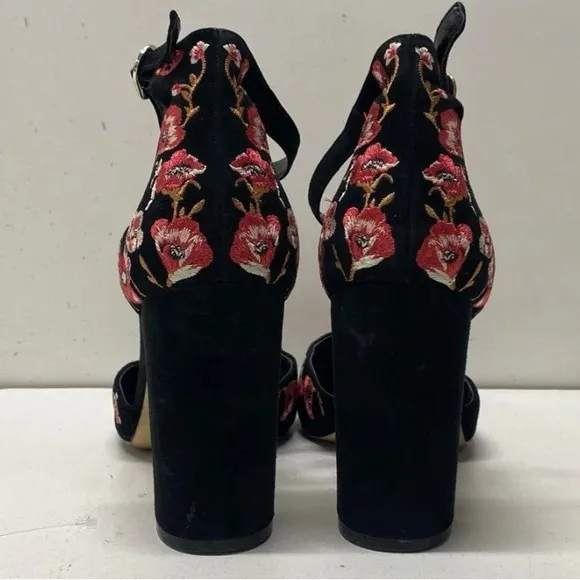 White House Black Market Floral Ankle Strap Heels Shoes Size 10 M