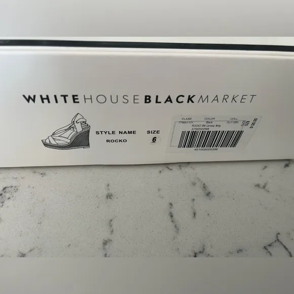 White House Black Market Wedges rocks Black Lace up New in box