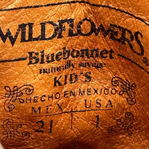 Wildflowers bluebonnet girls 1 inlay embroidered cowgirl boots