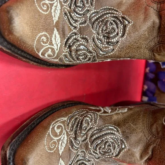 Wildflowers bluebonnet girls 1 inlay embroidered cowgirl boots
