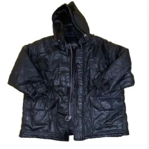 Wilsons Leather Coat Men’s 1X XL Removable Hood Very Minor Flaws Great Condition