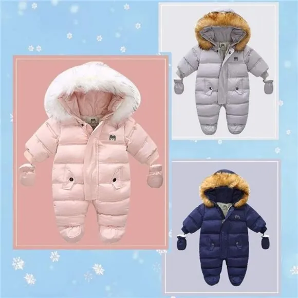 Winter Snowsuit Coat Romper Outwear Hooded Footie Toddler