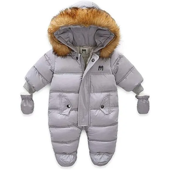 Winter Snowsuit Coat Romper Outwear Hooded Footie Toddler