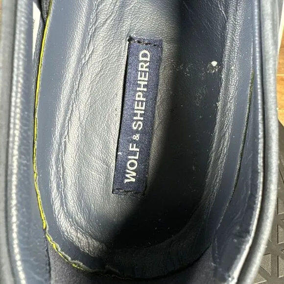 Wolf &amp; Shepherd Men’s Size US 8 'Cruise' Slip On Blue Mules Shoes Leather