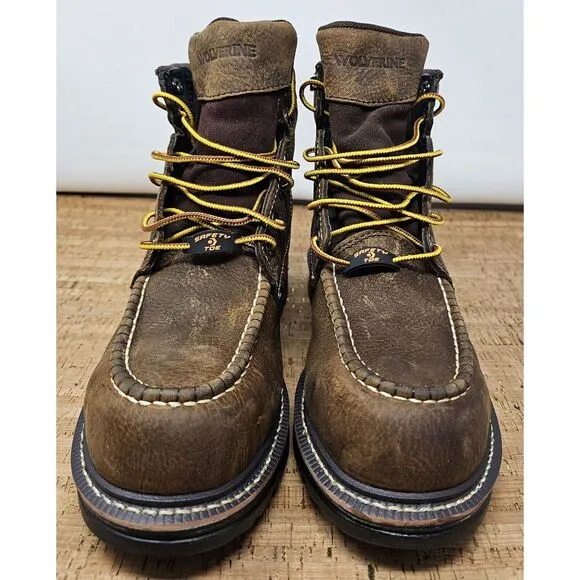 Wolverine I-90 MOC 6&quot; Boots Mens 7.5 COMPOSITE Safety Toe ‎ Work W201096