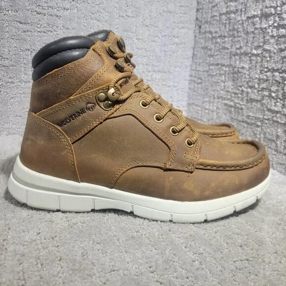 Wolverine Karlin 6&quot; Men's Size 8 US Brown Leather Moc-Toe Work Boots W880265