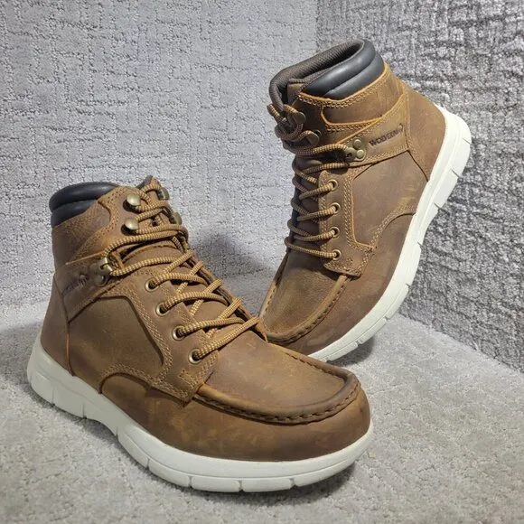 Wolverine Karlin 6&quot; Men's Size 8 US Brown Leather Moc-Toe Work Boots W880265