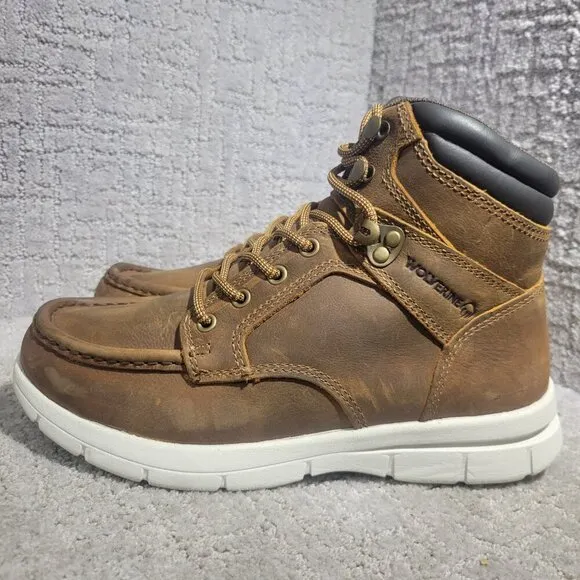 Wolverine Karlin 6&quot; Men's Size 8 US Brown Leather Moc-Toe Work Boots W880265