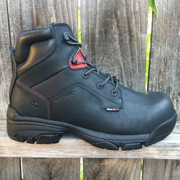 Wolverine men Merlin work boots Composite Toe Black