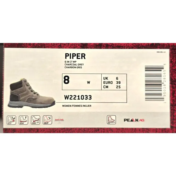 Wolverine PIPER Women's Size 8 W Waterproof Composite Toe 6&quot; Work Boots W221033