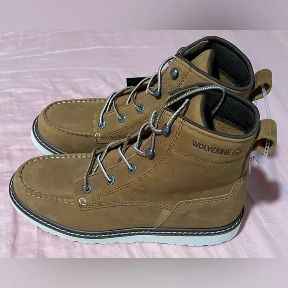 Wolverine Tan Soft Toe Trade Wedge Unlined 6&quot; Moc-Toe Work Boots