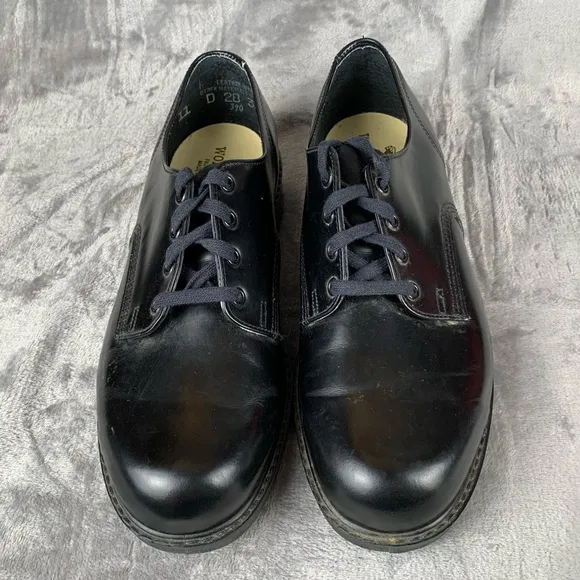 Wolverine Work Shoes Mens Sz 11 D Leather Black Oxfords Made In USA Protective