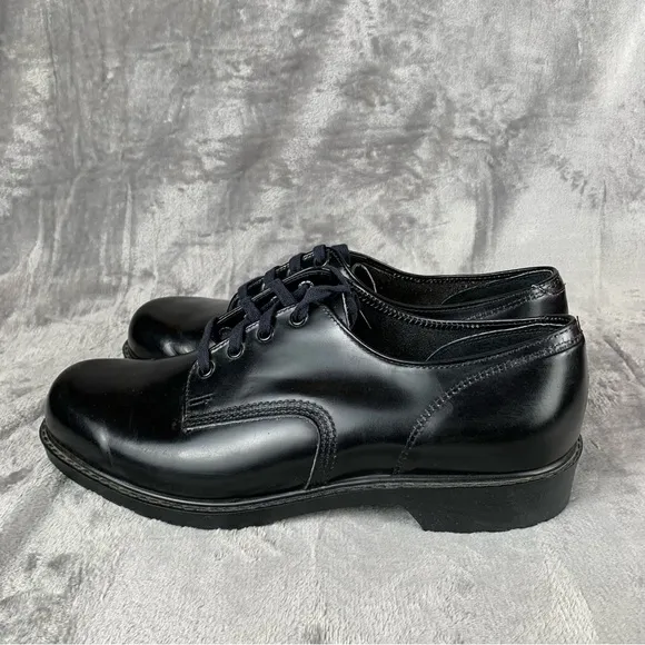 Wolverine Work Shoes Mens Sz 11 D Leather Black Oxfords Made In USA Protective