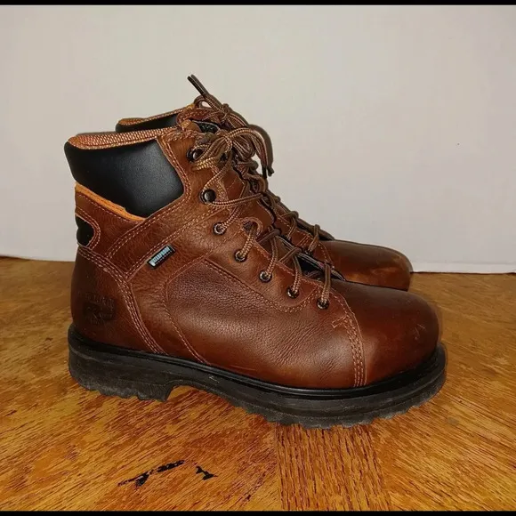 Women's 6.5M Timberland PRO 6&quot; Rigmaster Alloy Toe Work Boots Brwn Leather 88117