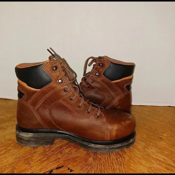 Women's 6.5M Timberland PRO 6&quot; Rigmaster Alloy Toe Work Boots Brwn Leather 88117