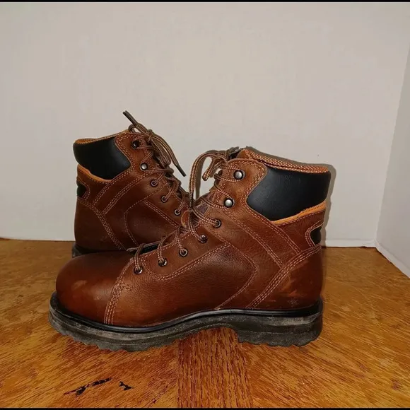Women's 6.5M Timberland PRO 6&quot; Rigmaster Alloy Toe Work Boots Brwn Leather 88117