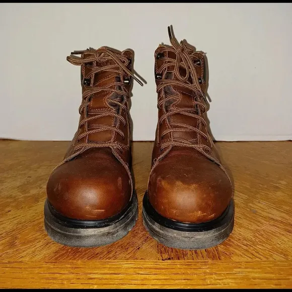 Women's 6.5M Timberland PRO 6&quot; Rigmaster Alloy Toe Work Boots Brwn Leather 88117