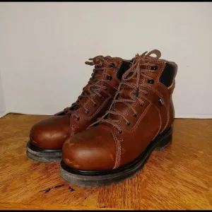 Women's 6.5M Timberland PRO 6&quot; Rigmaster Alloy Toe Work Boots Brwn Leather 88117