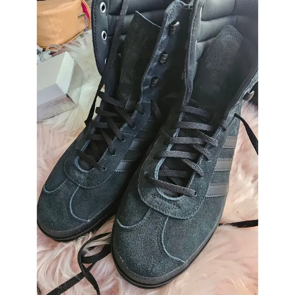 Women's Adidas Gazelle High Top Sneakers Black