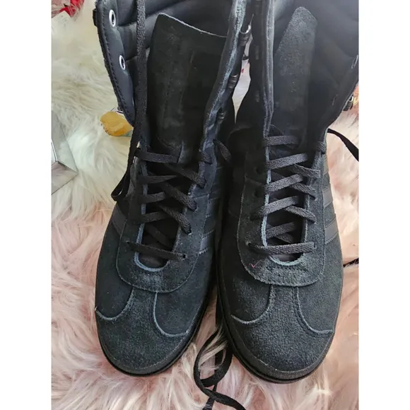 Women's Adidas Gazelle High Top Sneakers Black