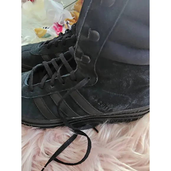 Women's Adidas Gazelle High Top Sneakers Black