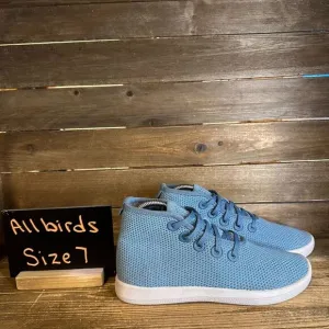 Womens Allbirds Tree Topper Blue Mesh Casual High Top Sneakers‎ Shoes Size 7 M