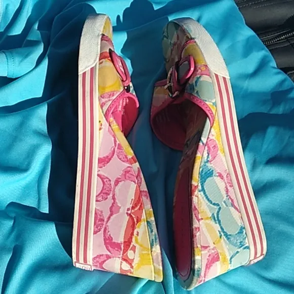 Women's Coach multi colored sandals size 9.5