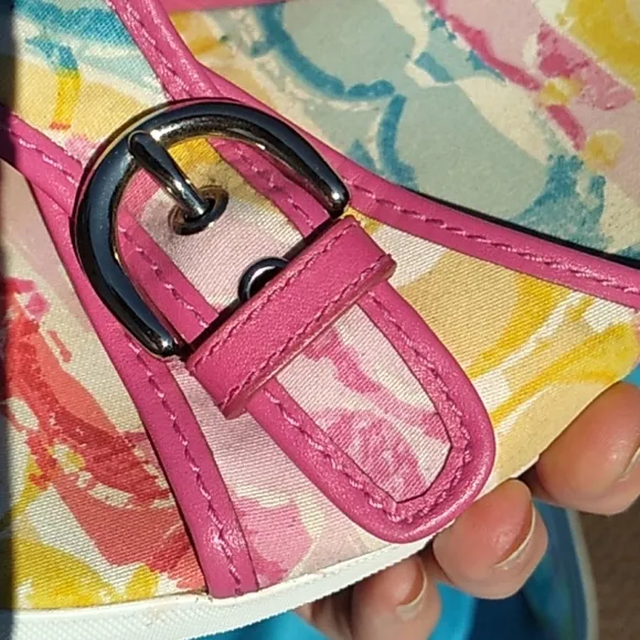 Women's Coach multi colored sandals size 9.5
