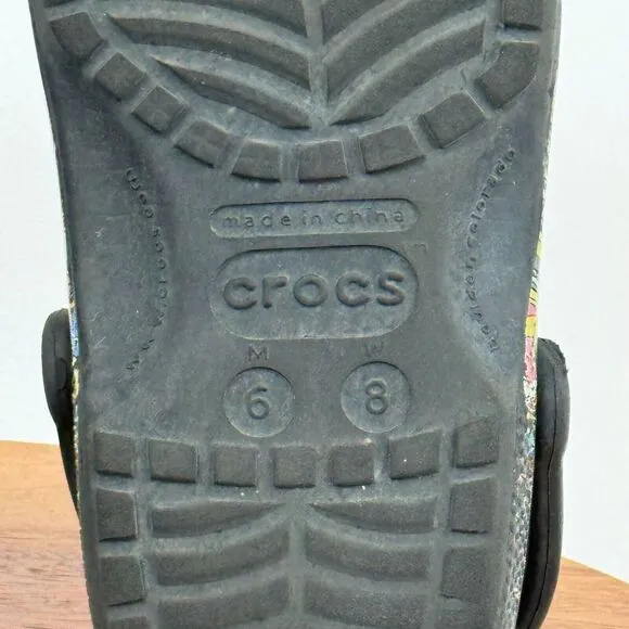 Womens Crocs Classic‎ Black Hogwarts Harry Potter Sandals Clogs Shoes Size 8 M