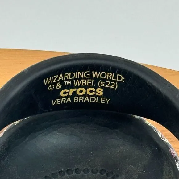 Womens Crocs Classic‎ Black Hogwarts Harry Potter Sandals Clogs Shoes Size 8 M