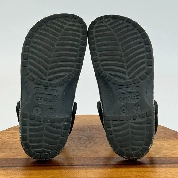 Womens Crocs Classic‎ Black Hogwarts Harry Potter Sandals Clogs Shoes Size 8 M